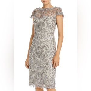 TADASHI SHOJI Silver/Gray Lace Occasion/mother of the bride Dress